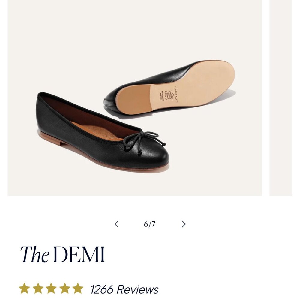 Margaux The Demi Black Ballet Flats NIB / Sz 39 / 8.5 or 9
